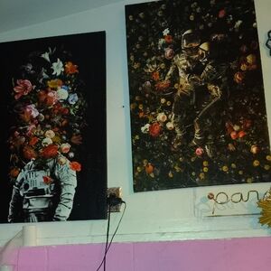 Astronaut Floral Art Duo